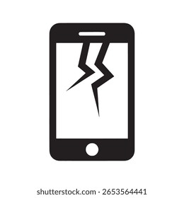 Vector De Icono De Teléfono Roto Glifo De Un Teléfono Inteligente Con Símbolo De Pantalla Agrietada Para Dispositivo Dañado Y Accidente O Mal Funcionamiento Del Servicio De Reparación Móvil