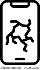 Broken phone single vector line icon 