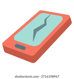 Diseño de Plantilla de Ilustración vectorial de color plano de tecnología de teléfono roto