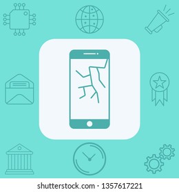 Broken phone vector icon sign symbol