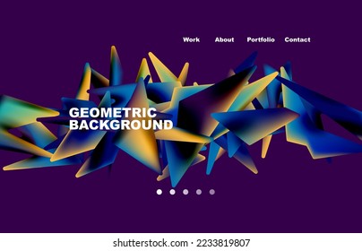 Zerbrochene Stücke abstrakter Hintergrund. Trendy Hintergrund für Ihr Design der Landingpage, Konzept für Webseitendesign für Website und mobile Website