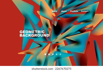 Broken pieces abstract background. Trendy background for your landing page design, concept of web page design for website and mobile website