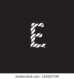 broken pieces forming the letter E