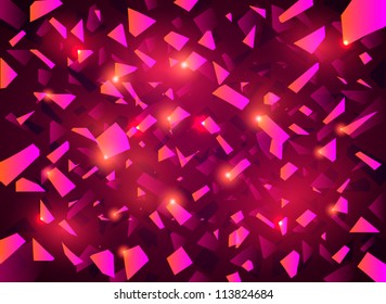 Broken pieces pink background - vector illustration.