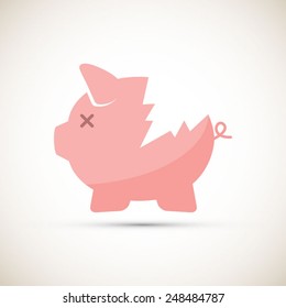 Broken piggy bank