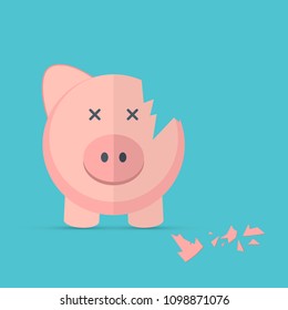 Broken Piggy Bank - EPS 10 Vector