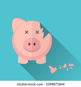 Broken Piggy Bank - EPS 10 Vector