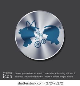 broken piggy Bank icon