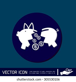 broken piggy Bank icon