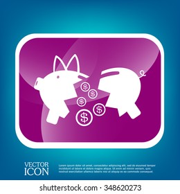 broken piggy Bank icon