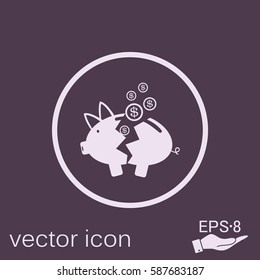 broken piggy Bank icon