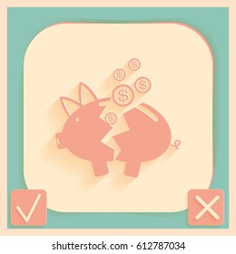 broken piggy Bank icon