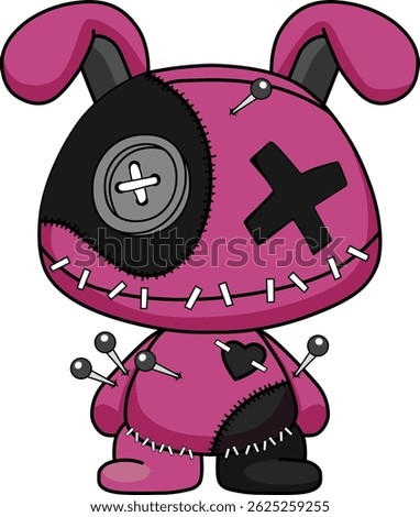 broken pink rabbit doll halloween theme