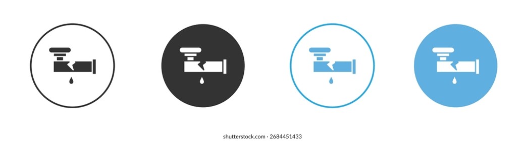 Symbol für kaputte Rohrleitung. Entwurfsvorlage für Grafiksymbol