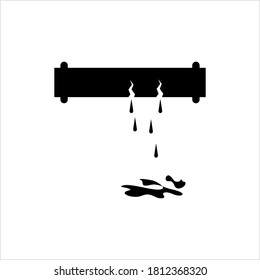 Broken Pipe Icon, Leakage In Pipe Vector Art Illustration