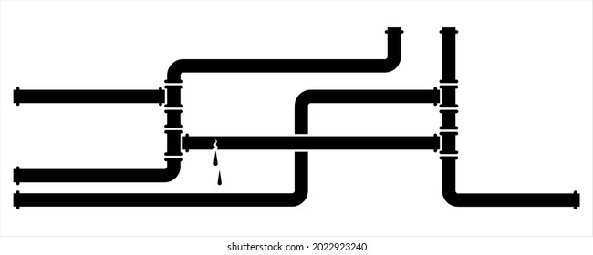 Beschneidtes Pipe-Symbol, Leckage in Pipe-Vektorgrafik