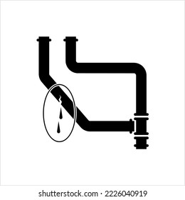 Beschneidtes Pipe-Symbol, Leckage in Pipe-Vektorgrafik