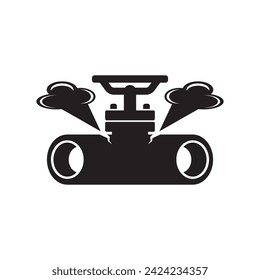 Symbol für gebrochene Rohre, Leckage in Rohrvektorkunst-Illustration