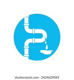 Broken Pipe Icon, Leakage In Pipe Vector Art Illustration