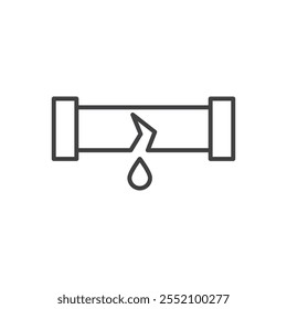 Broken pipe icon. line style vector icon.