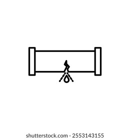 Broken pipe icon linear logo isolated