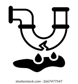 Ilustração de vetor de estilo misto do ícone de pipe quebrado