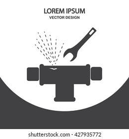Broken pipe icon on the background