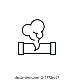 Broken Pipe icon. Simple Broken Pipe icon for social media, app, and web design. Vector illustration.
