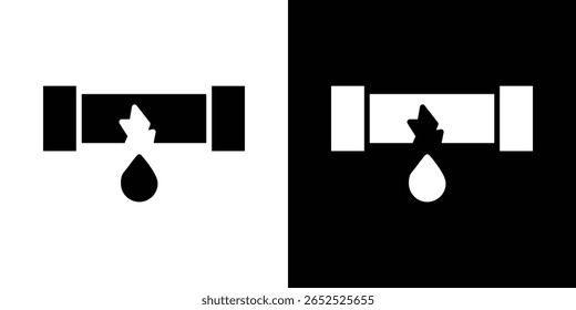Broken pipe icon symbol collection. Flat vector stock illustration.