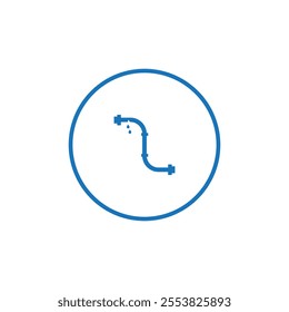 Broken pipe icon Thin line flat illustration