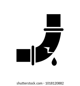 Broken Pipe Icon, Vector Illustration