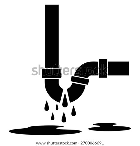 Broken pipe leakage icon vector illustration suitable for plumbing water damage repair maintenance or construction themed creative artwork design concepts