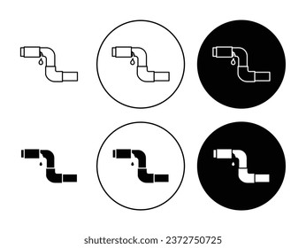 Markierte Pipe Line Icon Set. Bau von Wasserrohrleitungen Symbol geeignet für Apps und Websites UI-Designs.