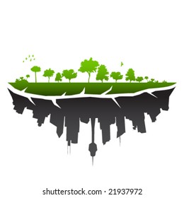 Broken planet illustration - vector