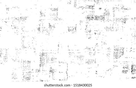 Broken plaster wall effect. Grunge worn damask pattern design. Distressed fabric texture. Overlay texture design. Vector illustration. Eps10.
