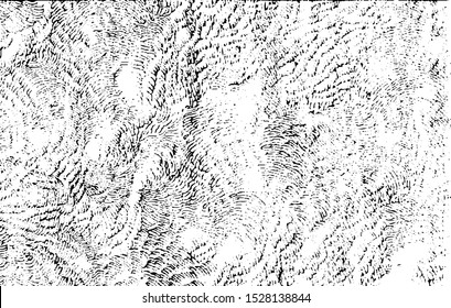 Broken plaster wall effect. Grunge worn damask pattern design. Distressed fabric texture. Overlay texture design. Vector illustration. Eps10.
