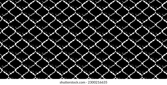 Broken plaster wall effect. Grunge worn damask pattern design. Distressed fabric texture. Overlay texture design. Vector illustration. Eps10.
