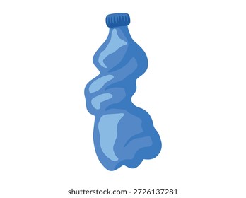 Ilustração de lixo de garrafa de plástico quebrada