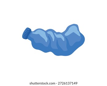 Ilustración de residuos de botellas de plástico rotas