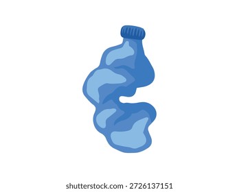 Ilustración de residuos de botellas de plástico rotas