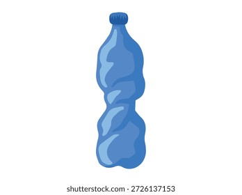 Ilustración de residuos de botellas de plástico rotas