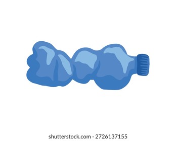 Ilustración de residuos de botellas de plástico rotas
