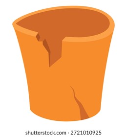 Diseño de Plantilla de Ilustración vectorial de color plano de desechos de cubo de plástico roto
