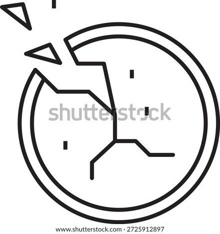 Broken Plate Vector Line Icon Design