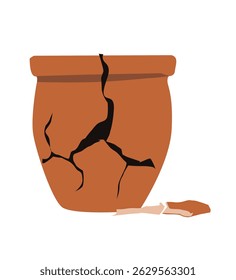 broken pot. Broken earthen jar