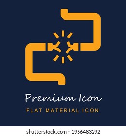 material premium roto ui ux icono vector aislado en colores azul marino y naranja