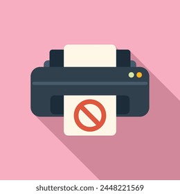 Broken printer icon flat vector. Ink cartridge filling. Design can trash