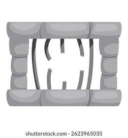 Broken prison bars creating a hole in a stone wall, symbolizing freedom and escape from confinement