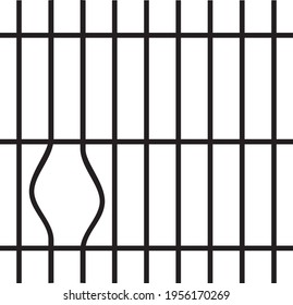 Broken Prison Bars Vector Design