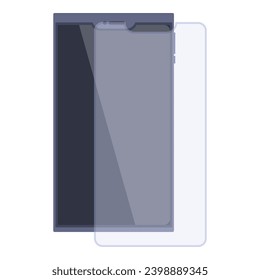 Broken protective glass icon cartoon vector. Safety mobile. New gen mirror
